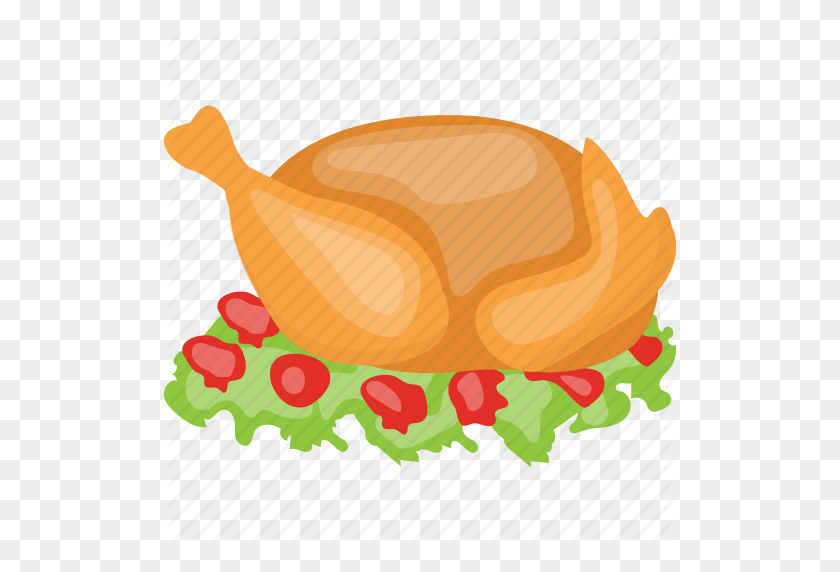 512x512 Приготовленное Мясо, Жареный Цыпленок, Жареный Цыпленок, Традиционная Кухня - Приготовленная Рыба Клипарт