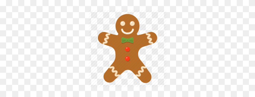 260x260 Cookie Clipart - Christmas Gingerbread Man Clipart