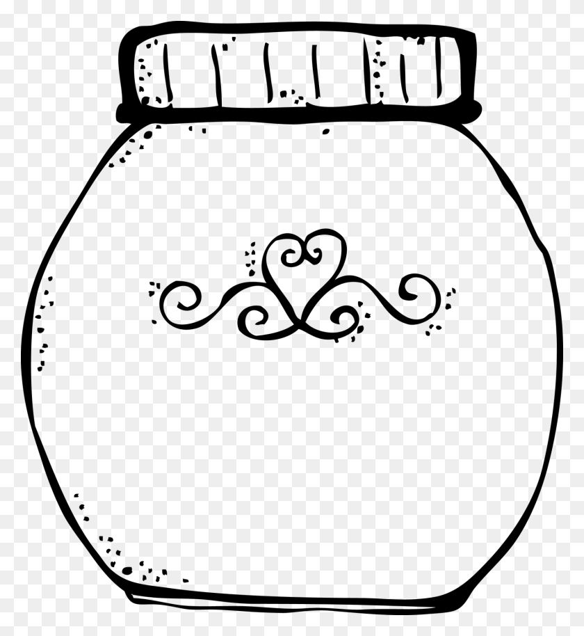 1460x1600 Cookie Jar Clipart Black And White - Flour Clipart Black And White