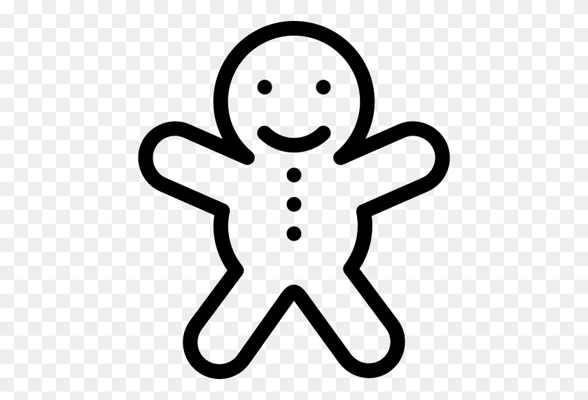 512x512 Cookie Man Icon Line Iconset Iconsmind - Gingerbread Man PNG