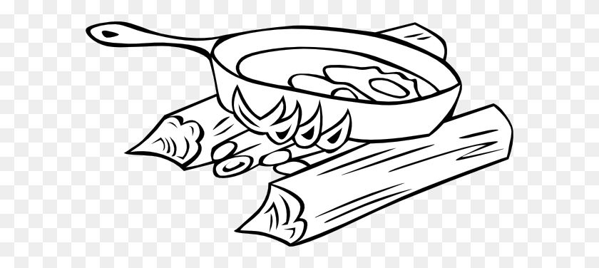 600x316 Cooking Clipart Black And White - Fish Clipart Outline