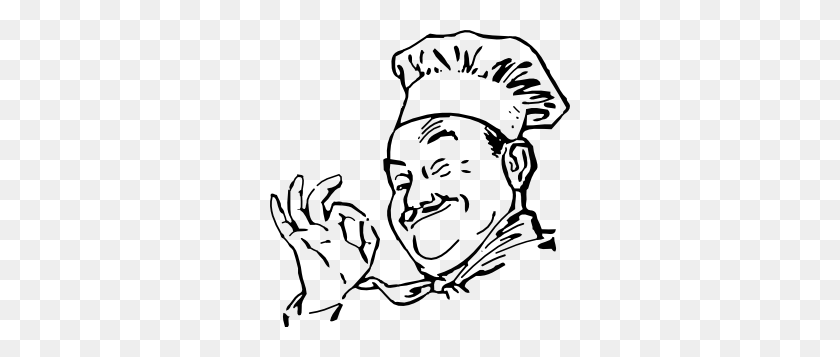 300x297 Cooking Clipart Black And White - Kid Chef Clipart