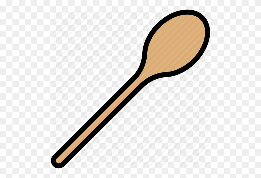 512x512 Cooking, Kitchen, Spoon, Tool, Wooden Icon - Wooden Spoon Clipart