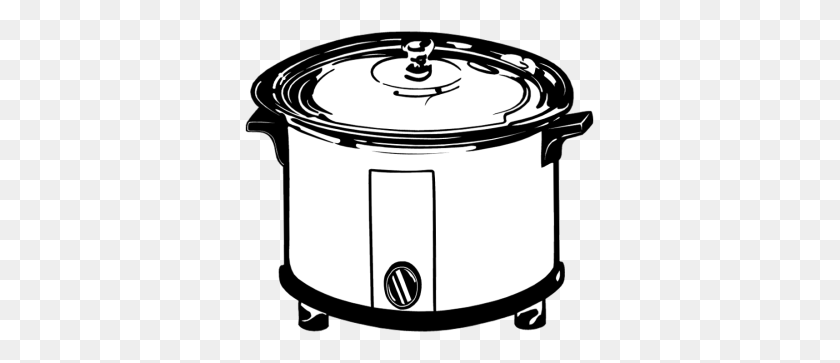 350x303 Cooking Pan Clipart Stove Clipart - Pot Clipart Black And White