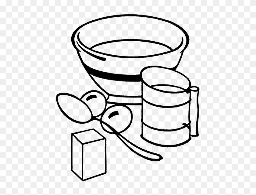 496x582 Cooking Utensils Clipart Group With Items - Cooking Class Clipart