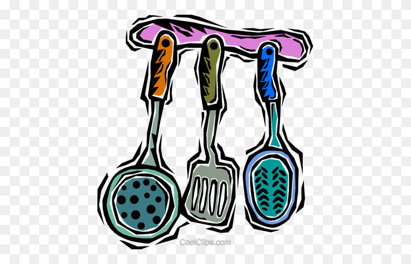 441x480 Cooking Utensils Royalty Free Vector Clip Art Illustration - Cooking Clipart