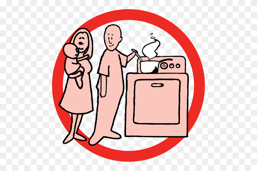 500x500 Cooking While Holding Infant Clip Art - Hand Holding Something Clipart