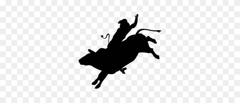 300x300 Cool Cowboy Rodeo Bull Rider Sticker - Bull Riding Clip Art