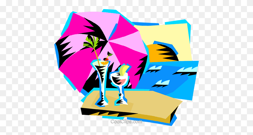480x389 Bebidas Frías - Clipart De Puesta De Sol En La Playa