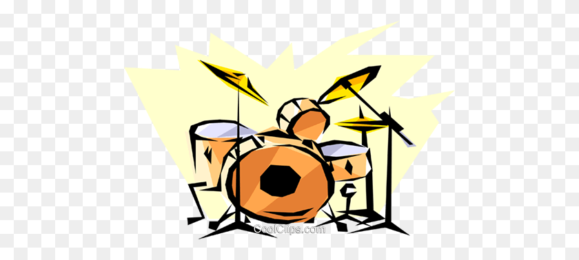 480x318 Cool Drums Royalty Free Vector Clipart Illustration - Drum Set Clipart