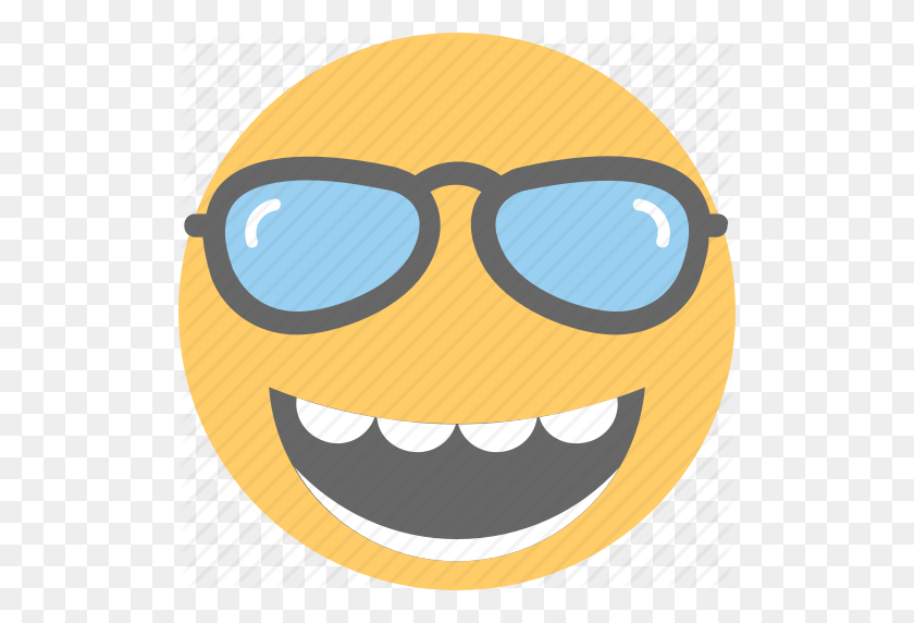512x512 Cool Emoji, Emoji, Смайлик, Счастливое Лицо, Значок Emoji В Солнцезащитных Очках - Emoji Клипарт В Солнцезащитных Очках