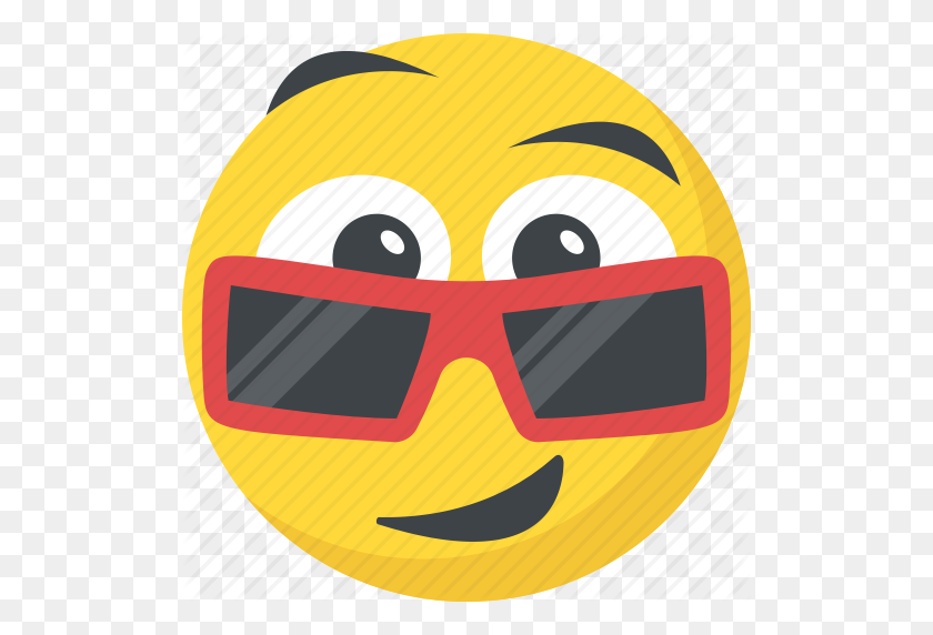 512x512 Cool Emoji, Emoji, Emoticon, Cara Feliz, Gafas De Sol Icono De Emoji - Cool Emoji Png