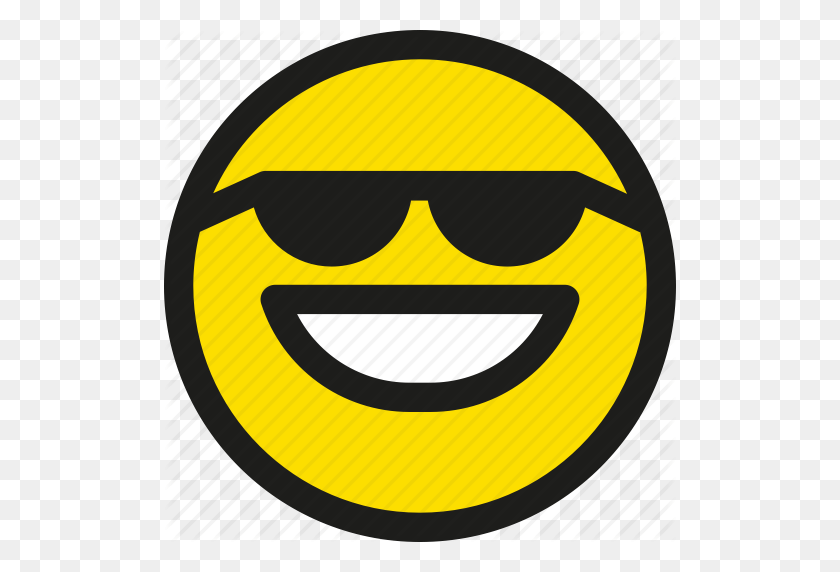 512x512 Cool, Emoji, Emoticon, Face, Happy, Smile, Smiley Icon - Cool Emoji Png