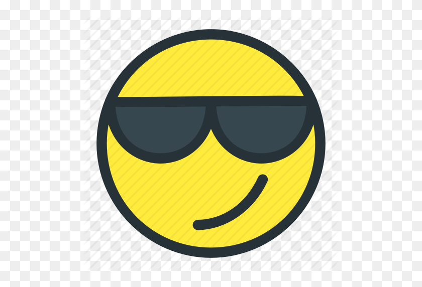512x512 Cool, Emoji, Emoticonos, Cara, Smiley, Icono De Gafas De Sol - Cool Emoji Png