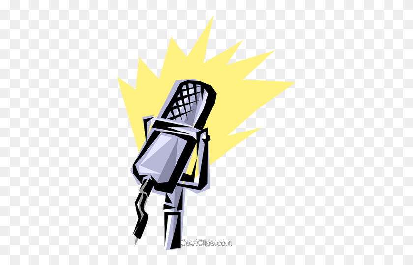 363x480 Cool Microphone Royalty Free Vector Clip Art Illustration - Microphone Clipart Transparent