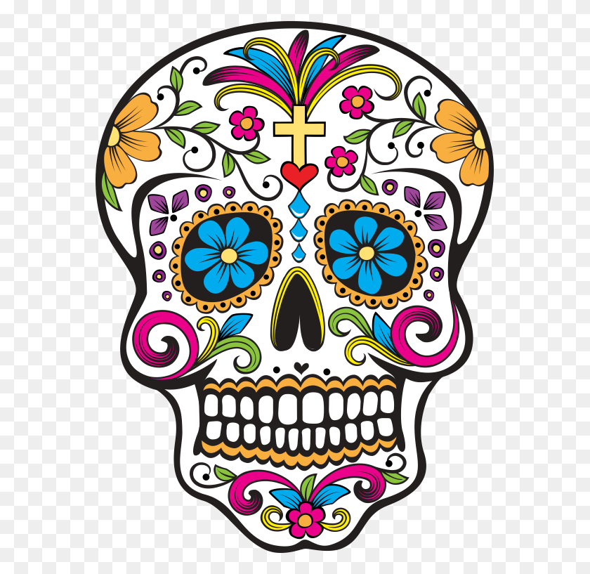 567x757 Cool Stuff In Sugar Skull - Day Of The Dead PNG