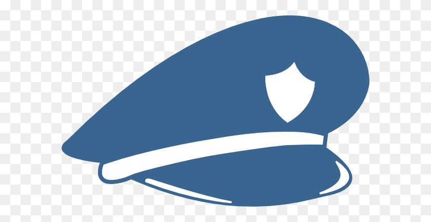 600x373 Sombrero De Policia De La Policía Azul Blanco Clipart - Clipart De La Policía