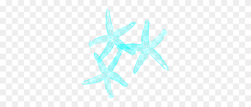 291x299 Coral And Turquoise Starfish Clip Art - Starfish Clipart