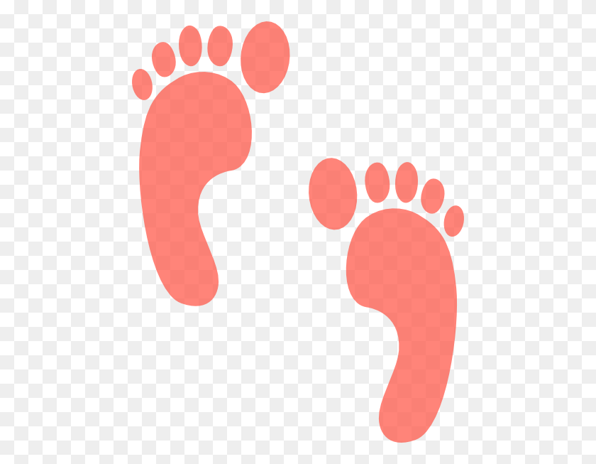 468x593 Coral Foot Prints Clip Art - Pink Baby Feet Clip Art