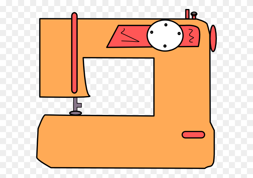 600x533 Coral Sewing Machine Clip Art - Sewing Clipart