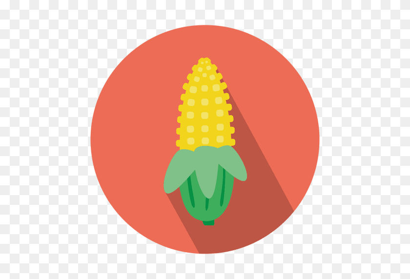 512x512 Значок Кукуруза Плоский Круг - Кукуруза Png