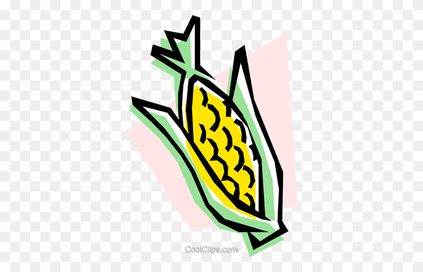 342x480 Corn On The Cob Royalty Free Vector Clip Art Illustration - Corn Cob Clipart