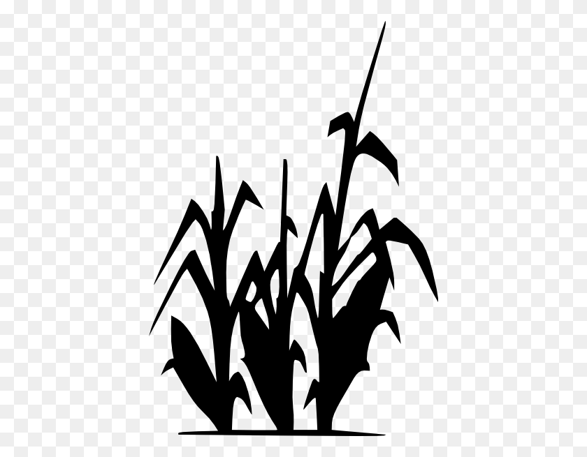 414x595 Corn Plant Silhouette Clip Art - Rice Plant Clipart
