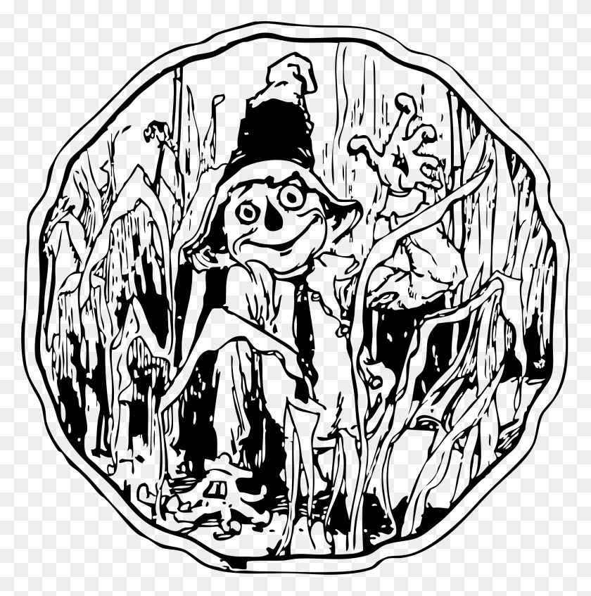 2275x2297 Corn Scarecrow Clipart, Explore Pictures - Scarecrow Black And White Clipart