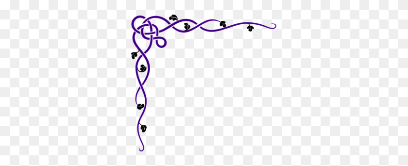 299x282 Corner Purple Clip Art - Hanging Vines PNG