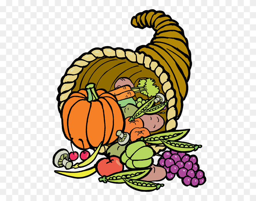 515x600 Cornucopia Clip Art - Thanksgiving Pumpkin Clipart