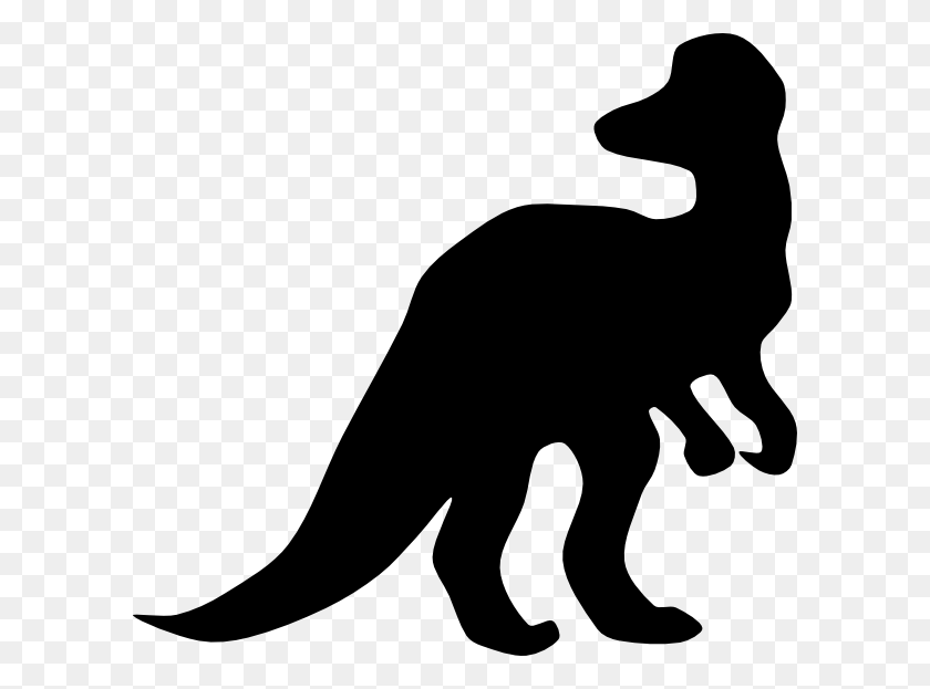 600x563 Corythosaurus Silhouette Png, Clip Art For Web - Kangaroo Clipart Black And White