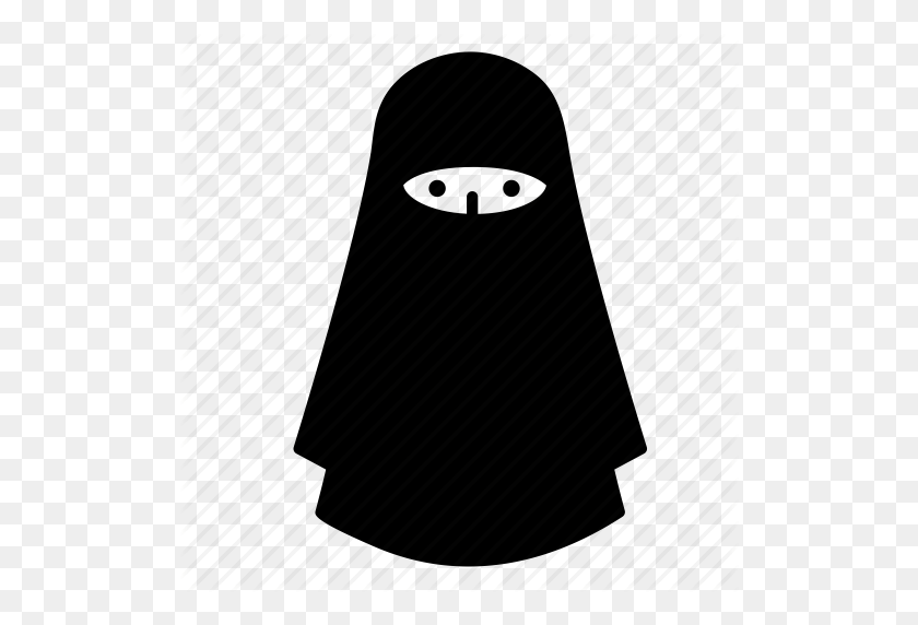 512x512 Traje, Velo Islámico, Musulmán, Niqab, Bufanda, Icono De Mujer - Velo Png
