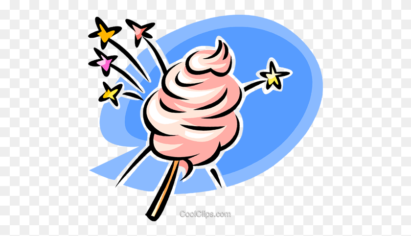 480x422 Cotton Candy Royalty Free Vector Clip Art Illustration - Sweet Treats Clipart