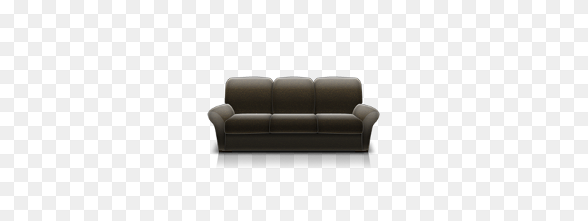 256x256 Couch Black Icon - Couch PNG