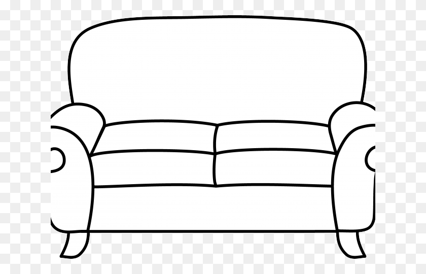640x480 Couch Clipart - Furniture Clipart Black And White