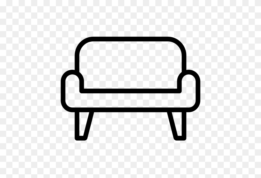 512x512 Couch, Divan, Furniture Icon With Png And Vector Format For Free - Couch Clipart Black And White