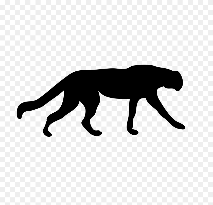 750x750 Пума Пантера Леопард Кошка Felidae - Пантера Клипарт Черный И Белый