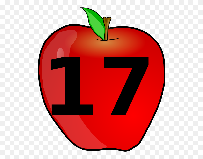 528x596 Counting Apple Clip Art - Seventeen PNG