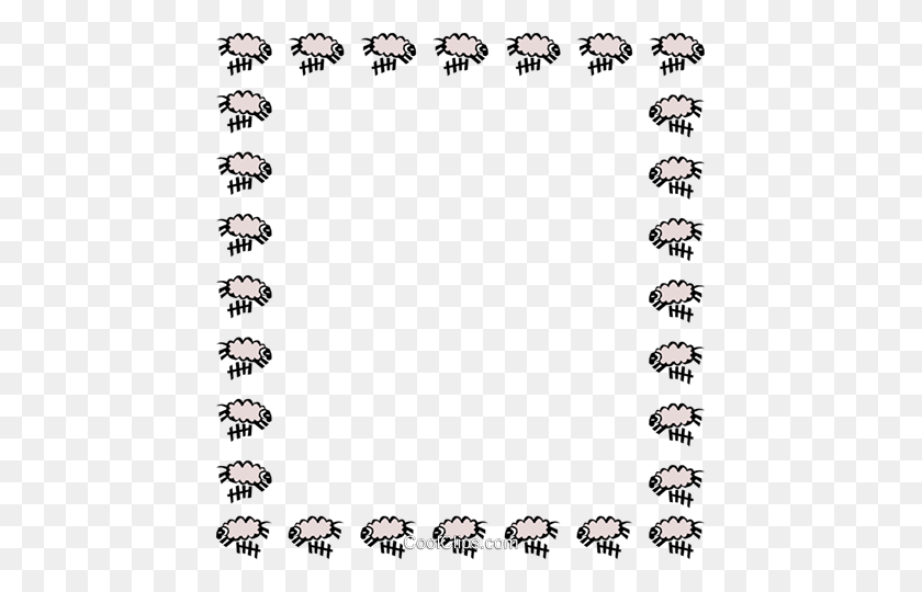 445x480 Counting Sheep Border Royalty Free Vector Clip Art Illustration - Border Vector PNG
