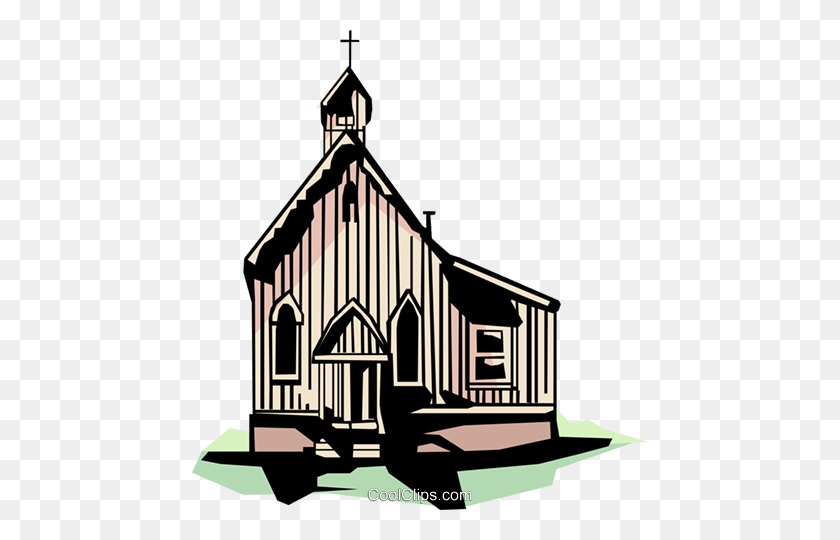 456x480 Country Church Royalty Free Vector Clip Art Illustration - Free Church Clipart