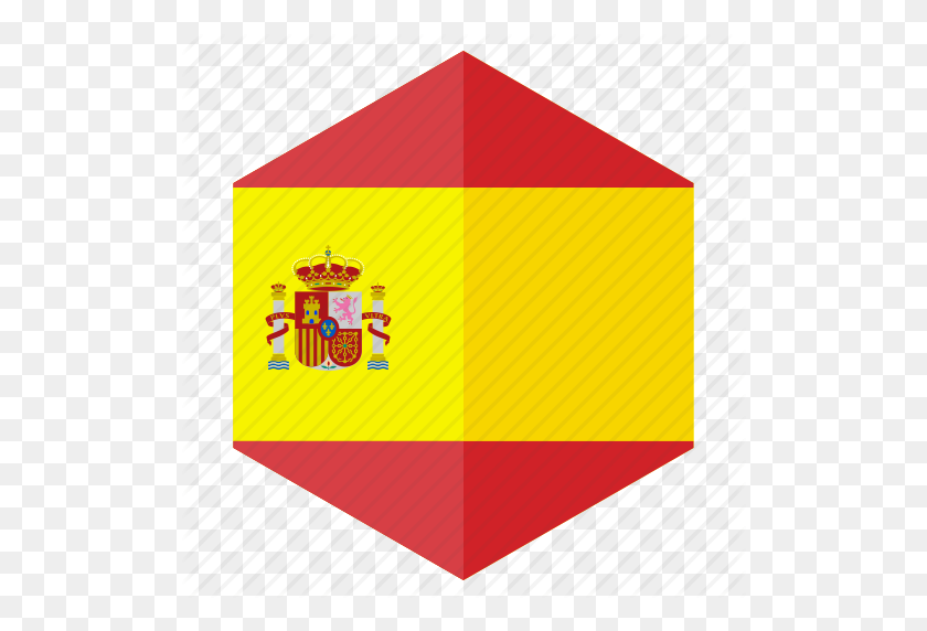 512x512 País, Diseño, Europa, Bandera, Hexágono, Span - Bandera De España Png