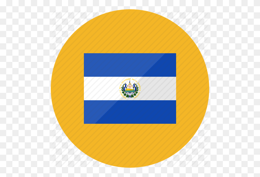512x512 País, El Salvador, Bandera, Banderas, Ubicación, Nacional, Icono Mundial - Bandera De El Salvador Png