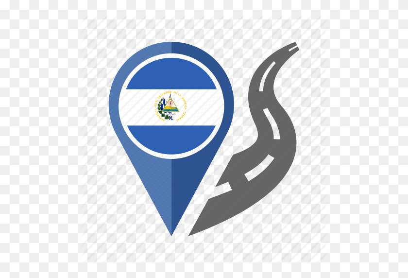 512x512 Country, El Salvador, Flag, Location, Nation, Navigation, Pn - El Salvador Flag PNG