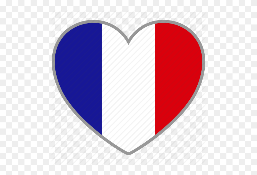 512x512 País, Bandera, Corazón De La Bandera, Francia, Icono De Amor - Francia Png