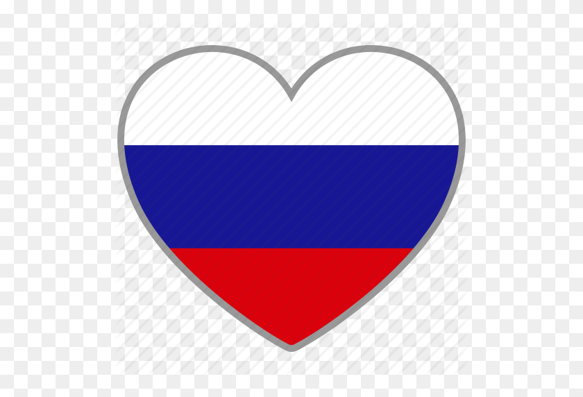 512x512 Country, Flag, Flag Heart, Love, National, Russia, Russian Icon - Russian Flag PNG