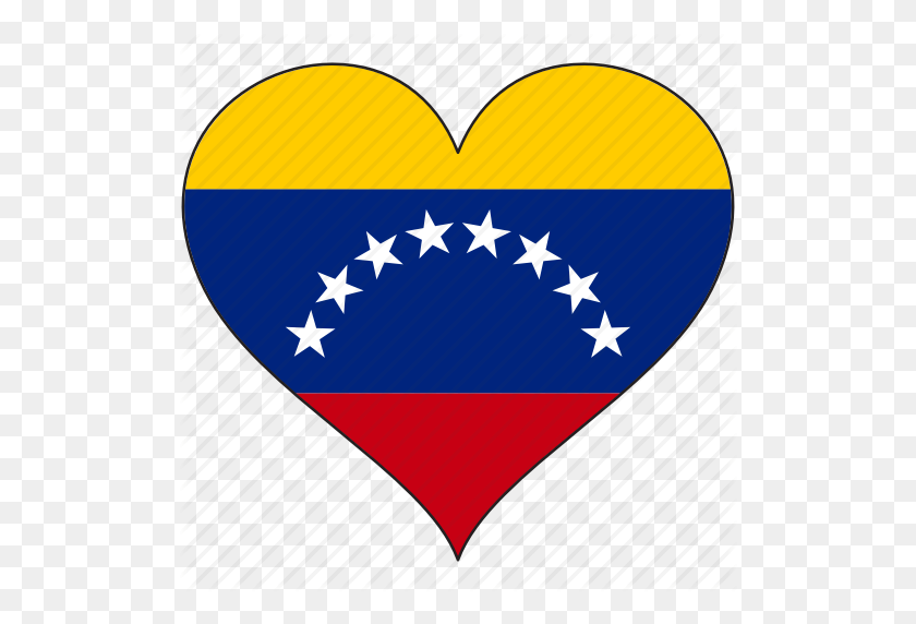512x512 País, Bandera, Corazón, Amor, América Del Sur, Icono De Venezuela - Bandera De Venezuela Png