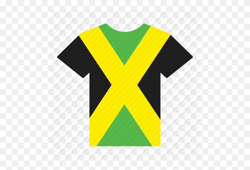 512x512 Country, Flag, Jamaica, Jamaican, Jersey, Shirt, T Shirt Icon - Jamaican Flag PNG