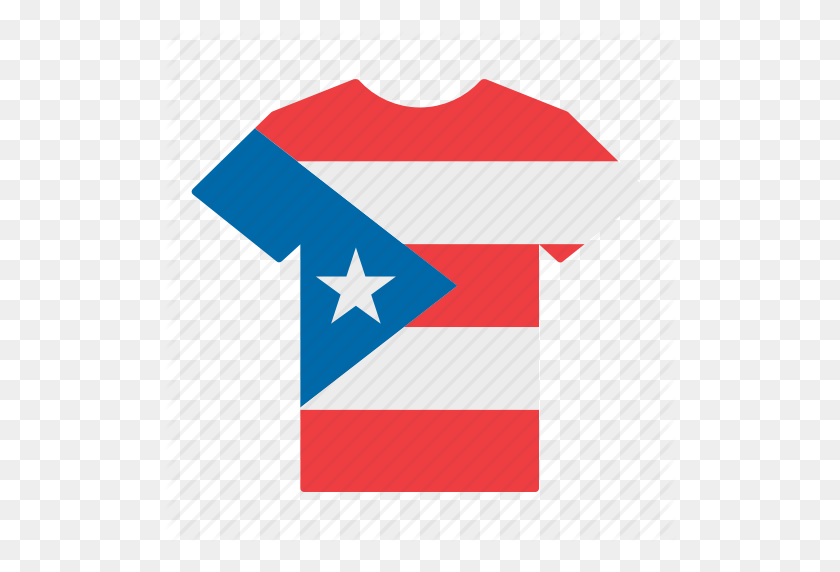 512x512 Country, Flag, Jersey, Puerto Rican, Puerto R Shirt, T Shirt Icon - Puerto Rican Flag PNG