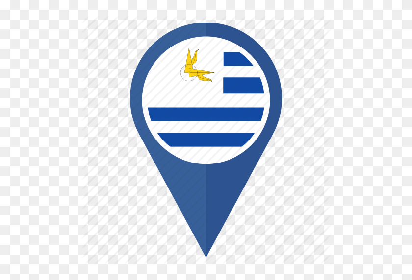 512x512 Country, Flag, Location, Nation, Navigation, Pin, Uruguay Icon - Uruguay Flag PNG