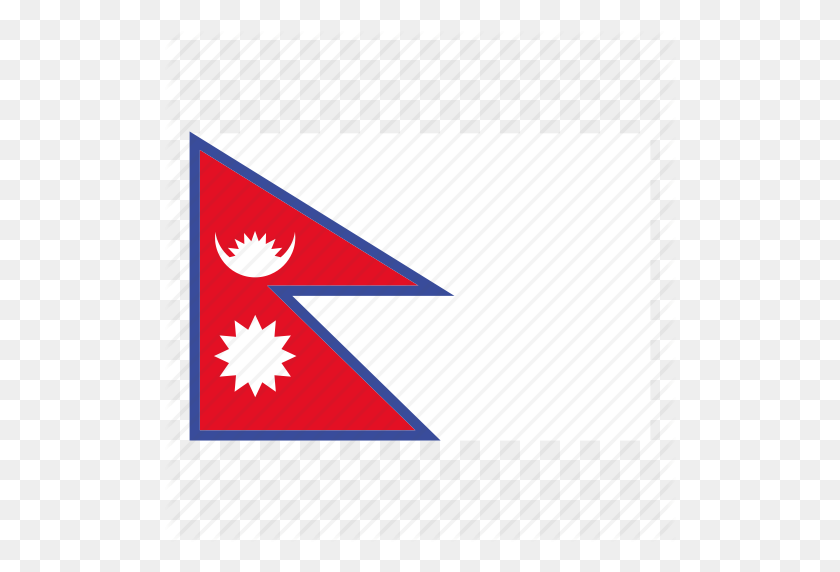 512x512 País, Bandera, Nepal, Icono De La Bandera De Nepal - Bandera De Nepal Png
